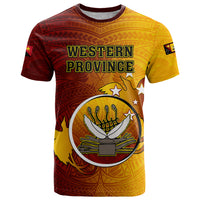 Papua New Guinea Western Province T Shirt Mix Coat Of Arms Polynesian Pattern LT05 Red - Polynesian Pride