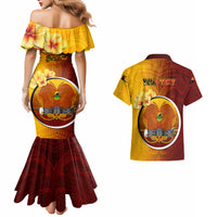 Personalized Papua New Guinea Western Province Couples Matching Mermaid Dress and Hawaiian Shirt Mix Coat Of Arms Polynesian Pattern LT05 - Polynesian Pride