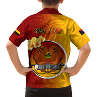 Personalized Papua New Guinea Madang Province Kid Hawaiian Shirt Mix Coat Of Arms Polynesian Pattern LT05 - Polynesian Pride