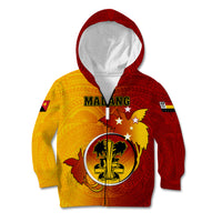 Personalized Papua New Guinea Madang Province Kid Hoodie Mix Coat Of Arms Polynesian Pattern LT05 Zip Hoodie Yellow - Polynesian Pride