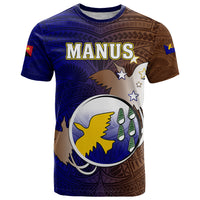 Papua New Guinea Manus Province T Shirt Mix Coat Of Arms Polynesian Pattern LT05 Brown - Polynesian Pride