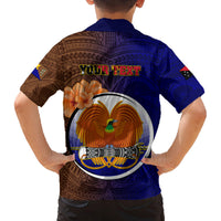 Personalized Papua New Guinea Manus Province Kid Hawaiian Shirt Mix Coat Of Arms Polynesian Pattern LT05 - Polynesian Pride