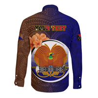 Personalized Papua New Guinea Manus Province Long Sleeve Button Shirt Mix Coat Of Arms Polynesian Pattern LT05 - Polynesian Pride