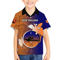 Papua New Guinea New Ireland Province Family Matching Summer Maxi Dress and Hawaiian Shirt Mix Coat Of Arms Polynesian Pattern LT05 Son's Shirt Blue - Polynesian Pride