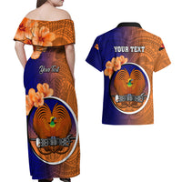 Personalized Papua New Guinea New Ireland Province Couples Matching Off Shoulder Maxi Dress and Hawaiian Shirt Mix Coat Of Arms Polynesian Pattern LT05 - Polynesian Pride