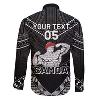 Custom Samoa Wrestling Family Matching Long Sleeve Bodycon Dress and Hawaiian Shirt Samoan Wrestler Ulafala Style