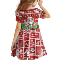 Mele Kalikimaka Hawaii Christmas Family Matching Off The Shoulder Long Sleeve Dress and Hawaiian Shirt Funny Santa 67 Gen Alpha Slang - Polynesian Pride