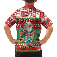 Mele Kalikimaka Hawaii Christmas Family Matching Off Shoulder Short Dress and Hawaiian Shirt Funny Santa 67 Gen Alpha Slang - Polynesian Pride