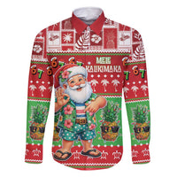 Mele Kalikimaka Hawaii Christmas Family Matching Off Shoulder Short Dress and Hawaiian Shirt Funny Santa 67 Gen Alpha Slang - Polynesian Pride
