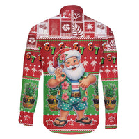 Mele Kalikimaka Hawaii Christmas Family Matching Off Shoulder Short Dress and Hawaiian Shirt Funny Santa 67 Gen Alpha Slang - Polynesian Pride