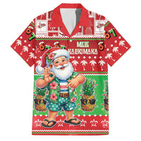 Mele Kalikimaka Hawaii Christmas Family Matching Short Sleeve Bodycon Dress and Hawaiian Shirt Funny Santa 67 Gen Alpha Slang - Polynesian Pride