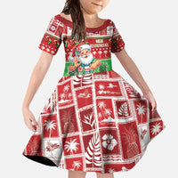 Mele Kalikimaka Hawaii Christmas Family Matching Summer Maxi Dress and Hawaiian Shirt Funny Santa 67 Gen Alpha Slang - Polynesian Pride
