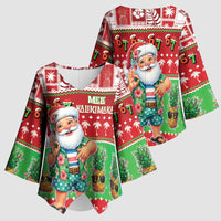 Mele Kalikimaka Hawaii Christmas Kimono Sleeve Blouse Funny Santa 67 Gen Alpha Slang - Polynesian Pride