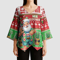 Mele Kalikimaka Hawaii Christmas Kimono Sleeve Blouse Funny Santa 67 Gen Alpha Slang - Polynesian Pride