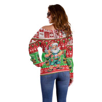 Mele Kalikimaka Hawaii Christmas Off Shoulder Sweater Funny Santa 67 Gen Alpha Slang - Polynesian Pride