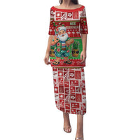 Mele Kalikimaka Hawaii Christmas Puletasi Funny Santa 67 Gen Alpha Slang LT05 Long Dress Red - Polynesian Pride