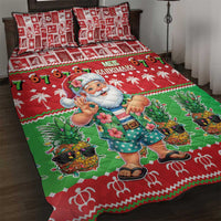 Mele Kalikimaka Hawaii Christmas Quilt Bed Set Funny Santa 67 Gen Alpha Slang - Polynesian Pride