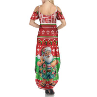 Mele Kalikimaka Hawaii Christmas Summer Maxi Dress Funny Santa 67 Gen Alpha Slang LT05 - Polynesian Pride