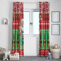 Mele Kalikimaka Hawaii Christmas Window Curtain Funny Santa 67 Gen Alpha Slang - Polynesian Pride