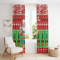 Mele Kalikimaka Hawaii Christmas Window Curtain Funny Santa 67 Gen Alpha Slang - Polynesian Pride