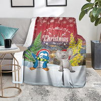 Christmas In July Blanket Funny Dabbing Dance Koala And Blue Penguins LT05 - Polynesian Pride