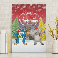 Christmas In July Canvas Wall Art Funny Dabbing Dance Koala And Blue Penguins LT05 Without Frame Red - Polynesian Pride
