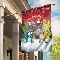 Christmas In July Garden Flag Funny Dabbing Dance Koala And Blue Penguins LT05 House Flag Red - Polynesian Pride