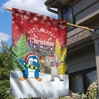 Christmas In July Garden Flag Funny Dabbing Dance Koala And Blue Penguins LT05 - Polynesian Pride