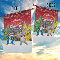 Christmas In July Garden Flag Funny Dabbing Dance Koala And Blue Penguins LT05 - Polynesian Pride