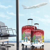 Christmas In July Luggage Cover Funny Dabbing Dance Koala And Blue Penguins