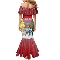 Personalised Christmas In July Mermaid Dress Funny Dabbing Dance Koala And Blue Penguins LT05 - Polynesian Pride