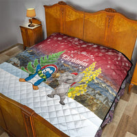 Christmas In July Quilt Funny Dabbing Dance Koala And Blue Penguins