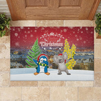 Christmas In July Rubber Doormat Funny Dabbing Dance Koala And Blue Penguins LT05 - Polynesian Pride