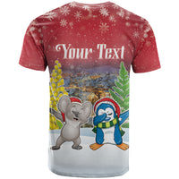 Personalised Christmas In July T Shirt Funny Dabbing Dance Koala And Blue Penguins