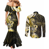Sarcoma Awareness Couples Matching Mermaid Dress and Long Sleeve Button Shirt You Are Stronger Than Sarcoma LT05 - Polynesian Pride