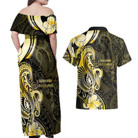Sarcoma Awareness Couples Matching Off Shoulder Maxi Dress and Hawaiian Shirt You Are Stronger Than Sarcoma LT05 - Polynesian Pride
