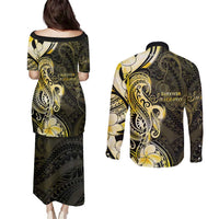 Sarcoma Awareness Couples Matching Puletasi and Long Sleeve Button Shirt You Are Stronger Than Sarcoma LT05 - Polynesian Pride