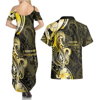 Sarcoma Awareness Couples Matching Summer Maxi Dress and Hawaiian Shirt You Are Stronger Than Sarcoma LT05 - Polynesian Pride