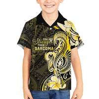 Sarcoma Awareness Family Matching Summer Maxi Dress and Hawaiian Shirt You Are Stronger Than Sarcoma LT05 Son's Shirt Yellow - Polynesian Pride