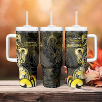 Sarcoma Awareness Tumbler With Handle You Are Stronger Than Sarcoma LT05 - Polynesian Pride