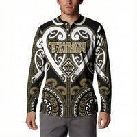 Custom Aotearoa Waikato Tainui Button Sweatshirt Maori Tribal Pattern