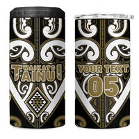 Custom Aotearoa Waikato Tainui 4 in 1 Can Cooler Tumbler Maori Tribal Pattern