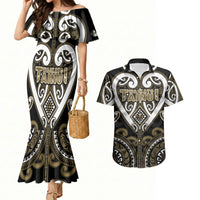 Custom Aotearoa Waikato Tainui Couples Matching Mermaid Dress and Hawaiian Shirt Maori Tribal Pattern