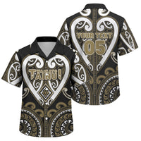 Custom Aotearoa Waikato Tainui Family Matching Tank Maxi Dress and Hawaiian Shirt Maori Tribal Pattern LT05 Son's Shirt Dark Yellow - Polynesian Pride