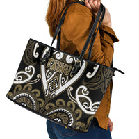 Aotearoa Waikato Tainui Leather Tote Bag Maori Tribal Pattern