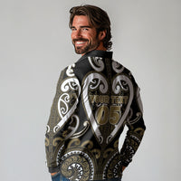 Custom Aotearoa Waikato Tainui Long Sleeve Polo Shirt Maori Tribal Pattern
