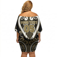 Custom Aotearoa Waikato Tainui Off Shoulder Short Dress Maori Tribal Pattern LT05 - Polynesian Pride