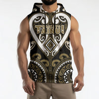 Custom Aotearoa Waikato Tainui Sleeveless Hoodie Maori Tribal Pattern