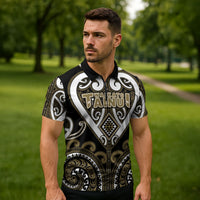 Custom Aotearoa Waikato Tainui Zipper Polo Shirt Maori Tribal Pattern LT05 - Polynesian Pride