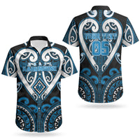 Custom Aotearoa Ngati Kahungunu Couples Matching Off The Shoulder Long Sleeve Dress and Hawaiian Shirt Maori Tribal Pattern